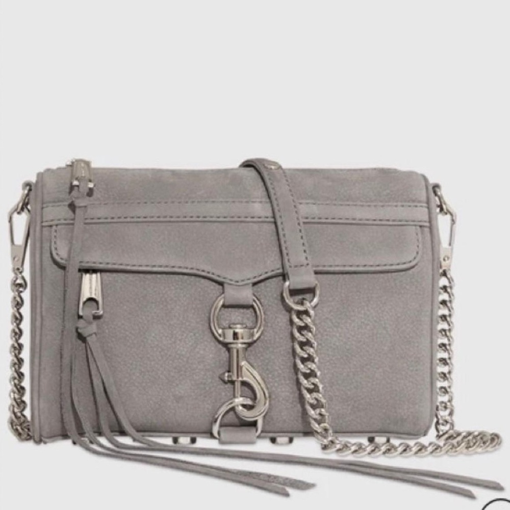 Rebecca Minkoff Gray Crossbody Bag with Chain Strap and Tassel